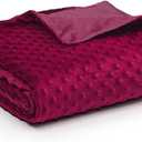 YnM Fuzzy Duvet Cover for Weighted Blankets (Red, 60''x80'')