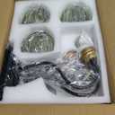 Vintage Bathroom Vanity Light, Bathroom Lighting Fixtures Over Mirror, Mid Century Style Farmhouse Light Fixtures with Green Glass Shades, Black Finish Wall Mount for Bedroom (Green, 3-Light)