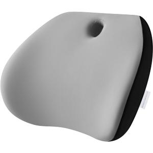 Road Comforts Memory Foam Lumbar Support Pillow – Ergonomic Back Cushion for Office, Car, Home & Travel – Lower Back Pain Relief, Removable Washable Cover (Gray)