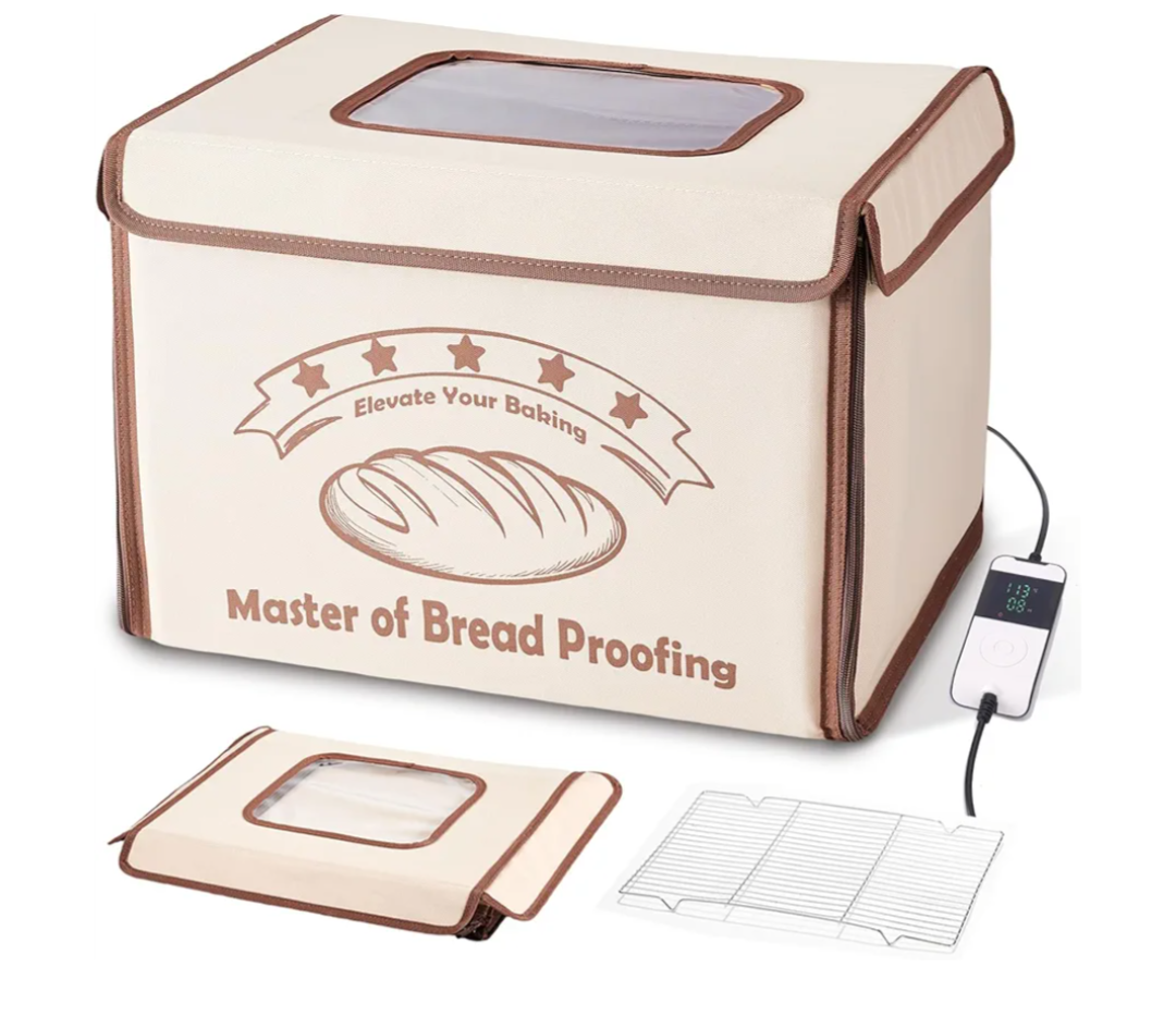 Bread Proofing Box with 50-113℉ Temp Control & 48H Timer - Folding Dough Proofing Box with Metal Rack Warming Foldable Proofer for Sourdough, Bread Baking, Pizza, Yogurt