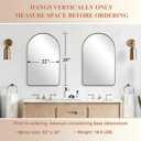 ANDY STAR Brushed Champagne Bronze Arched Bathroom Mirror 22x35 Inch