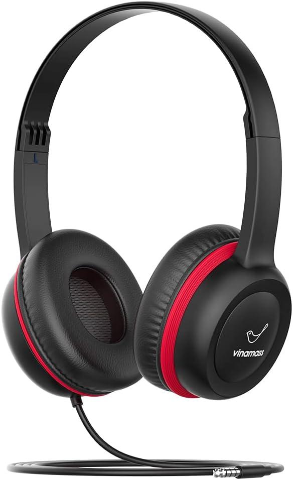 Kids Headphones, Wired Headphones for Kid with Safe Volume Limiter, Kid Headphone with Cord 3.5mm Jack, On-Ear Girls Boys Toddler Headphone for School