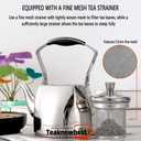 Stainless Steel Teapot with Infuser, Teapot for Loose Leaf Tea 68oz, Teapot for Stovetop, Mirror Finished, Dishwasher Safe (2000ml)