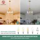 Avzkcy Modern Gold Chandelier, Crystal Pendant Lighting Fixtures, 15.7 Inches Height Adjustable Metal Shade Ceiling Light Suitable for Living Room Kitchen Island Dining Room Bedroom