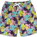 Buc-ee's 2025 Tropical Swim Shorts Trunks Swimsuit Adult Mens Boys Toddler Infant Baby Swimwear Board Shorts Quick Dry Beaver, 1X 
