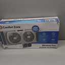 Comfort Zone 9-Inch 3-Speed Reversible Twin Window Fan Dual Blade Window Exhaust Fan with Auto-Locking Expanders, 22.25" to 33" Wide Tabletop Feet & Removable Bug Screen included
