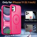 3 x Magnetic for iPhone 11 Phone Case-Compatible with MagSafe-Slim Translucent Matte-Military Grade Drop Protection Phone Case for iPhone 11 6.1",Hot Pink