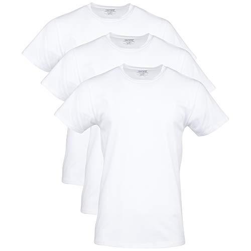 Gildan Men's Cotton Stretch T-Shirts, Multipack, Artic White (Crew 3-Pack), Medium