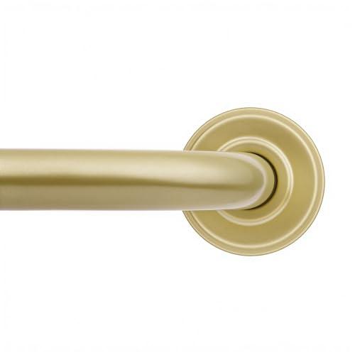 Wrap Around Blackout Curtain Rods for Windows 32 to 120 Inches, 1 Inch Diameter Adjustable Heavy Duty Gold Curtain Rod for Bedroom, Living Room, Patio