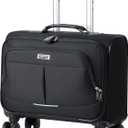 Lekebobor Rolling Laptop Bag With a Compact Combination LockRolling Laptop Briefcase on Wheels for Women/Men Fits Up to 15.6 Inch computer Bags Water Resistant for Work Travel and Business, Black (Medium)