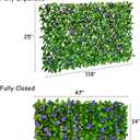 Expandable Faux Ivy Fence Privacy Screen with Artificial Flower,Greenery Expandable Stretchable Covers Panel for Balcony Patio Apartment Garden Outdoor Decor 36X92INCH