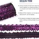 MECCANIXITY 5 Yards 1.2 Inch Elastic Sequins Trim 3 Row Flat Sequin Strip Paillette Fabric Ribbon for Crafts DIY Fringe Sewing Costume Dress, WineRed