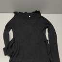 ANRABESS Womens Long Sleeve Sweater Dress Crew Neck Slim Fit Slit Tie Waist 2025 Ribbed Knit Bodycon Midi Dress Fall Outfits S