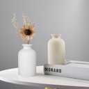 Beige Ceramic Vase, Dry Flower Vases Minimalism Style for Modern Table Shelf Home Decor, Fit for Fireplace Bedroom Kitchen Living Room Centerpieces Office Desk Best Decoration(Beige)