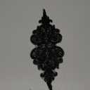 FINGERINSPIRE 1Piece Rhinestone Applique for Dress (Black,9.5x3.7inch) Iron on/Sew Crystal Patch Hotfix Diamond Sewing Appliques for Bridal Dress, Gowns, Headpiece, Belt or Other Item Decoration