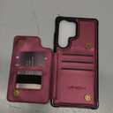 Vinich for Samsung Galaxy S25 Ultra Wallet Case with Card Holder, RFID Blocking Credit Slots Kickstand Shockproof Phone Cover for Women Men,  Red