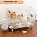 Acrylic Hamster Cage, 17.7"x11.8"x13", 8-in-1 2-Layer Hamster House with Full Transparent Viewing, Top Opening Design, Small Animal Habitat for Hamsters
