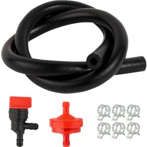 1/4" 90 Degree Fuel Shut Off Valve Fuel Filter Fuel Line Hose Kit for Tecumseh 35857 B&S 697944 698181 494539 Riding Lawn Mower
