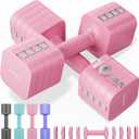 FEIERDUN DB3 5-in-1 Adjustable Dumbbell Set of 2, 12LBS/20LBS Hand Weights for Women, Men, 1s-Adjust Dual-Stable Dumbbell Set for Women Home Gym & Outdoor