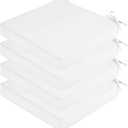 SK Studio Outdoor Chair Cushions for Patio Furniture, Set of 4 Waterproof Square Corner Memory Foam Patio Chair Cushion with Adjustable Ties Outdoor Seat Cushions, White, 18"x18"x2"