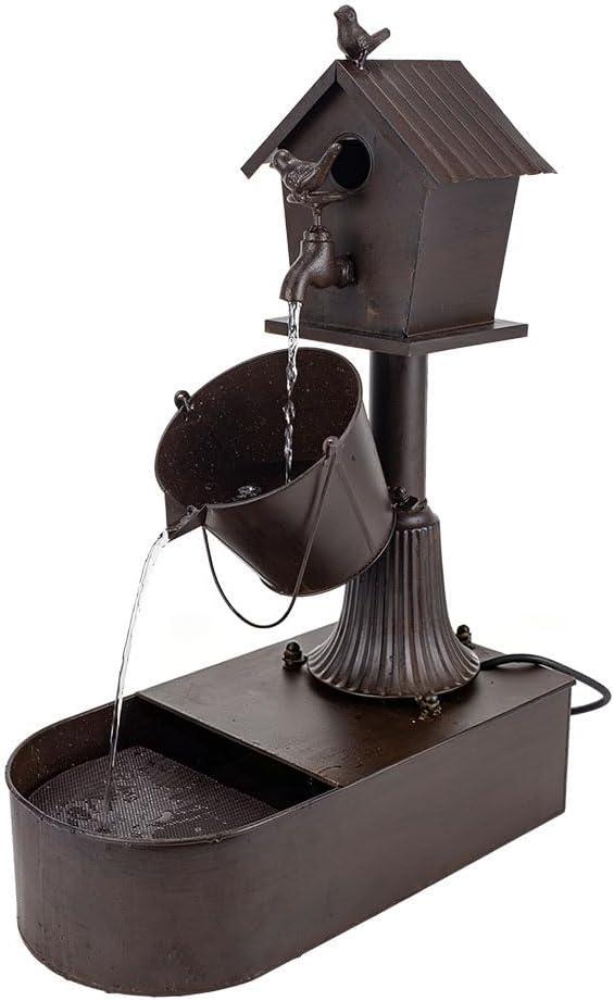 Metal Outdoor Garden Fountain 27" Soothing Water Flow