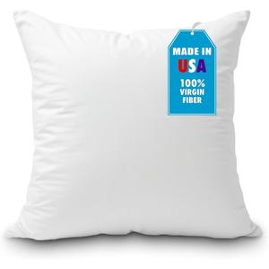 Foamily Throw Pillow Insert 26 x 26 inch Hypoallergenic Made in USA Euro Sham 100% Virgin Fiber Bed, Sofa, Couch Decorative Indoor Pillows