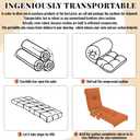 Kigley 2 Pcs Outdoor Chaise Lounge Cushion Pocket, Orange, Solid Color