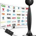 TV Antenna for Smart TV Indoor/Outdoor, TV Antenna for Local Channels, 2800+ Miles Range TV Antenna Outdoor with 360 Signal Strongest Booster, Supports 1080P 4K Reception HD, 32 FT Cable, Black