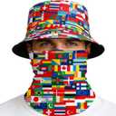 World Cup American Flag Bucket Hat 4th of July Bucket Hat with American Face Mask Gifts Men Women World Cup Merchandise
