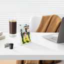 Acrylic Magnetic Picture Frames 5x7 inch, Set Of 6 Clear Slanted Back Frameless Transparent Photo Frame for Desktop Display, Standing Photo Display Holder for Home, Office