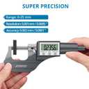 AUTOUTLET Digital Electronic Micrometer 0-25mm Outside Micrometer Precision Measurement Tool with LCD Display & Carry Case for Accurate Measurement