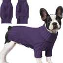 Dog Sweaters for Small Medium Large Dog, Classic Turtleneck Pet Clothes Warm Thermal Doggy Winter Coat, Thick Double Knitting Collar Pullover Cold Weather Puppy Jacket for Indoor & Outdoor Wear, Dark Purple