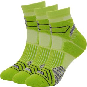 ASTRALUX Running Socks 3 Pairs Cushioned Anti-Blister Athletic Basketball Hicking Socks (Large, Green)