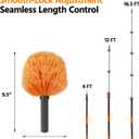 23 ft High Reach Cobweb Duster with Extension Pole, Spider Web Brush with Lightweight 5 Stage 4-16.5 ft Telescoping Pole, Soft Bristles Dusters for Outdoor Indoor Cleaning