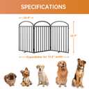 SNUOWU 3 Panels Full Metal Freestanding Dog Gates, 72" Extra Wide 32" Tall Free Standing Dog Pet Gate for Indoor & Outdoor. Foldable Pet Fences for Doorways, House, Stairs, Porch, Deck, Yard