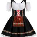 Womens Oktoberfest Costume, Velvet German Bavarian Dress for Halloween Carnival L
