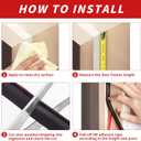 50 Feet D-Shape Rubber Weather Stripping Door Seal Strip, Fingwerk Self-Adhesive Backing Door Weatherstripping for Door Frame Insulation Large Gap, Easy Cut to Size with Tailor Scissors(Black)