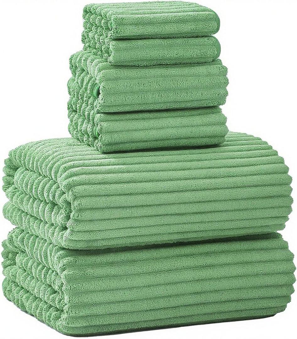 NALIVO Extra Large Bath Towel Set of 6 (40"x80"),Oversized Bath Sheet Super Soft Highly Absorbent Microfibers Quick Dry Luxry Shower Towel for Bathroom Spa Gym Hotel Yoga(Sage Green, 6Piece)