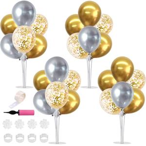 TONIFUL 4 Table Centerpiece Balloon Stand Kit for 2026 Graduation,New Years 2026,Birthday,Retirement,Christmas,Anniversary Table Party Decoration