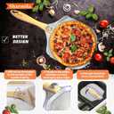Sharmila Pizza Peel 12 Inch, Aluminum Paddle with Cutter, Spatula, 12*14 Inch