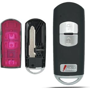 SUPALAND Key Fob Shell Case Replacement Fits for Mazda 3 5 CX3 CX5 CX7 CX9 2012-2020 Keyless Entry Remote Control 3 Button Pad Key Cover