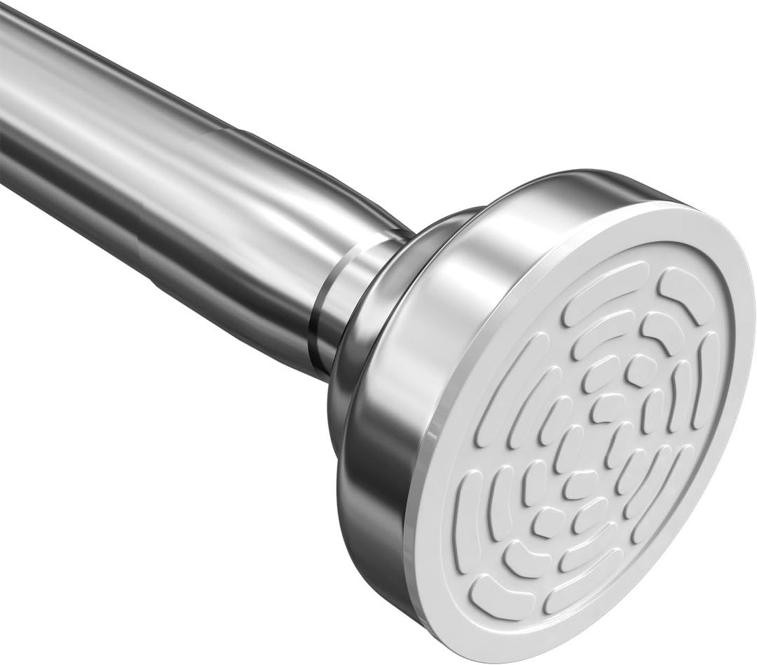 Umimile Shower Curtain Rod 57-100 Inches, 1 Inch Diameter Adjustable Spring Tension Curtain Rod, 304 Stainless Steel Shower Rod for Bathroom, Windows, Never Rust Non-Slip