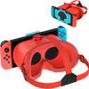 Upgraded VR Headset for Nintendo Switch & Switch OLED Model, Switch Virtual Reality Glasses with Adjustable HD Lenses and Comfortable Head Strap, 3D Goggles for Switch Accessories (Orange& Blue)