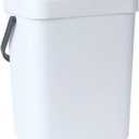 Hanging Small Trash Can with Lid Under Sink for Kitchen, 5 L/ 1.3 Gallons Plastic Waste Basket,Food Waste Bin,Kitchen Compost Bin for Counter Top,Bathroom/Office (White)