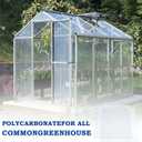 BPS 6Pcs 24'' (W) x 48'' (L) x 0.2'' Polycarbonate Panels, Waterproof UV Protected Reinforced Sheets, Outdoor Greenhouse and Gazebo Covering, Twin-Wall Clear Sheets