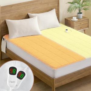 Homemate King Size Heated Mattress Pad, Coral Fleece, 5 Heated Settings, Dual Controller, 10 Hours Auto Off, 21 Inches Maximum Length, 80"x78", White