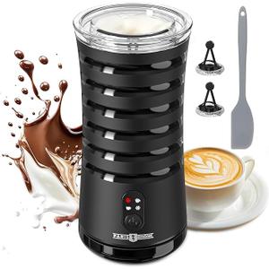 Milk Frother, Paris Rhône 4in1 Milk Steamer and Frother, Hot & Cold Foam Milk Warmer with Temperature Control, Auto ShutOff Frothers for Coffee, Latte, Cappuccino, Macchiato