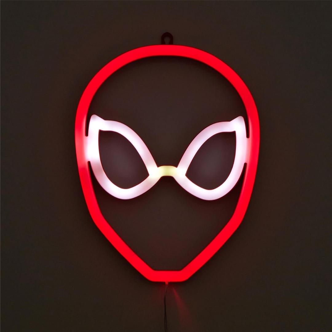 Idea Nuova Marvel Spiderman Neon Figural LED Hanging Wall Art,Bedroom/Kids Room Wall Dcor,6.1"x8.3"