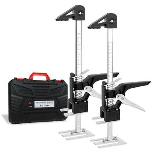 Labor Saving Handle 12" Lever Tool Lifts 2pcs, Wall Tile Locator, Multifunctional Lift Height Adjuster, Door Panel, Lifting Cabinet Jack, Lifts 6.69" Holds 330 lbs (Black Swan)