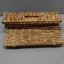 Under Bed Storage with Wheels, 31.5in / 37L Large Handwoven Water Hyacinth Under Bed Shoe Storage Organizer Drawer, Tool-free Assembly Rolling Storage Containers for Bedroom Clothes Shoes Blankets